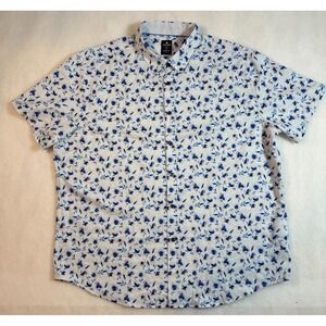 Brooklyn Brigade Mens XXL 2XL Modern Slim Fit Floral Short Sleeve Shirt
